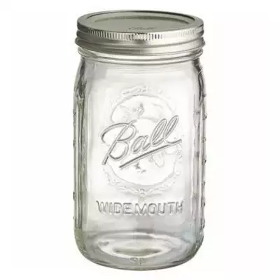 ball mason wide mouth preserving screw top jar. USA made, stocked in UK
